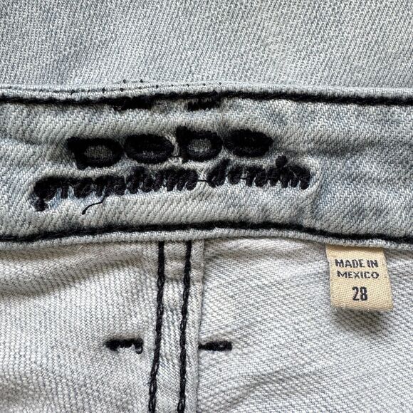 bebe Jeans Womens Size 28 Light Wash Low Rise Skinny Distressed Denim Zippers - Picture 10 of 16